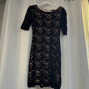 Elegant Black Lace Mini Dress